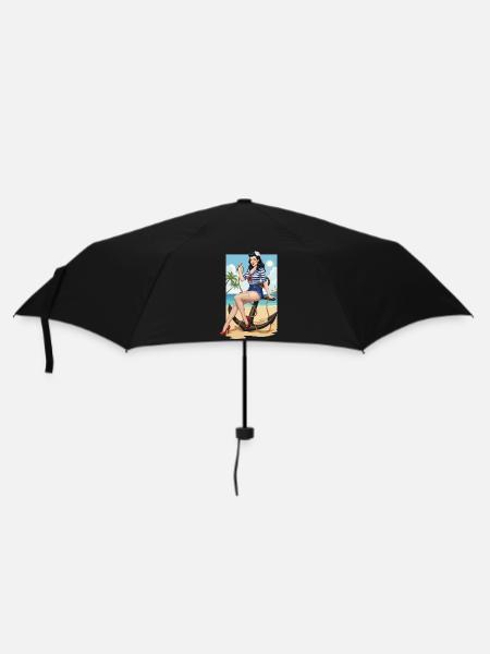 Strandsegler-Pinup - Regenschirm (klein) - Schwarz