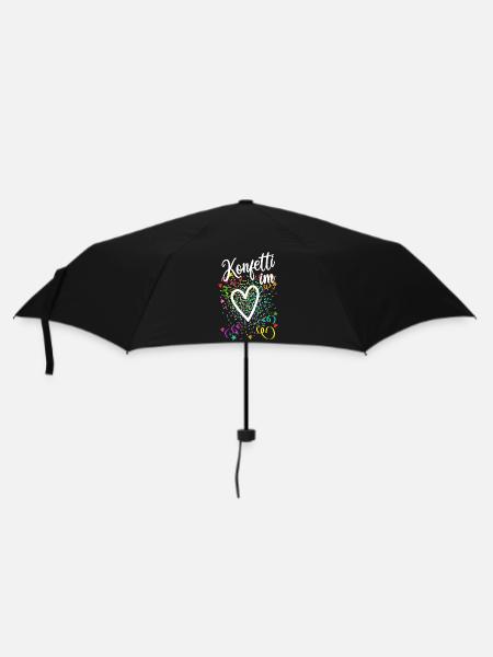 Konfetti im Herzen - Karneval im Blut - Regenschirm (klein) - Schwarz