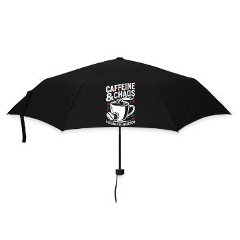 Kaffee Chaos - Regenschirm (klein) - Schwarz - Vorne