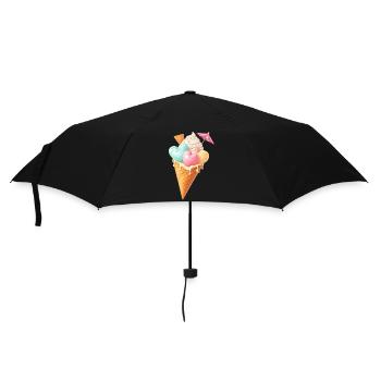 Herz Eis in Waffel Illustration  - Umbrella (small) - black - Front