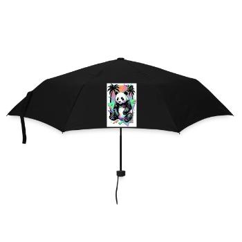 panda - Umbrella (small) - black - Front