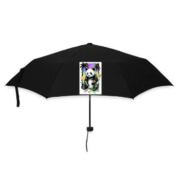 panda - Umbrella (small) - black - Front