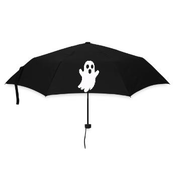 Weißer Geister-Silhouette Print - Regenschirm (klein) - Schwarz - Vorne