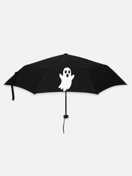 Weißer Geister-Silhouette Print - Regenschirm (klein) - Schwarz