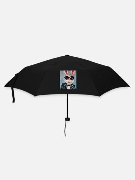 Stylischer Hase - Regenschirm (klein) - Schwarz