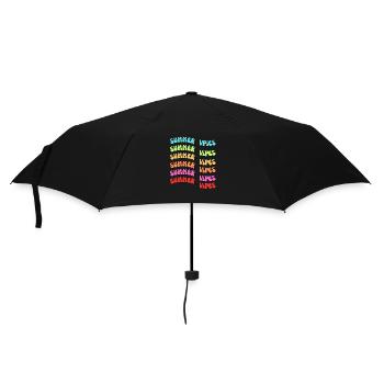 Colorful Retro - Regenschirm (klein) - Schwarz - Vorne