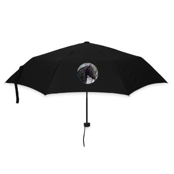 Kopf Friesenhengst - Regenschirm (klein) - Schwarz - Vorne