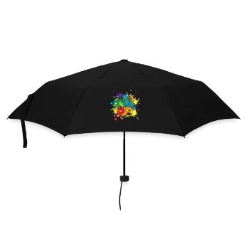 Liebe LGBT Pride Regenbogen Farben Geschenk Love - Regenschirm (klein) - Schwarz - Vorne