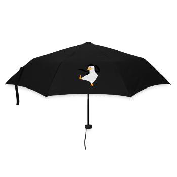 Pingouin se dresse sur une jambe - Parapluie standard - noir - Devant