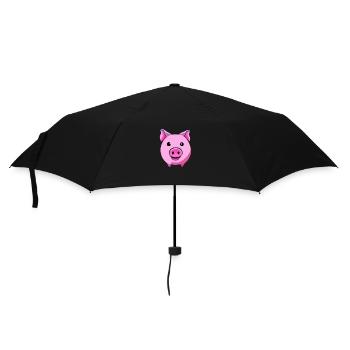 Schwein süß Schweinchen Schweine Kawaii Tier 6 - Regenschirm (klein) - Schwarz - Vorne