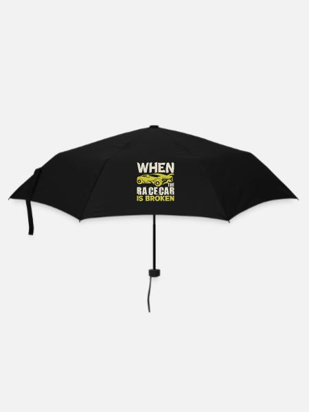 QUAND LA VOITURE DE COURSE EST CASSÉE DRÔLE - Parapluie standard - noir