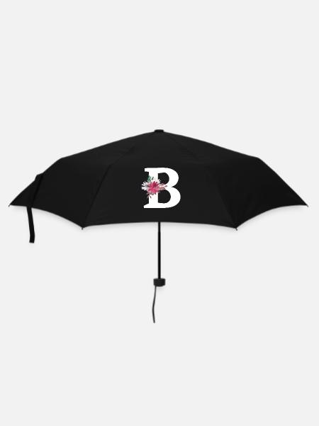 Lettre b floral - Parapluie standard - noir