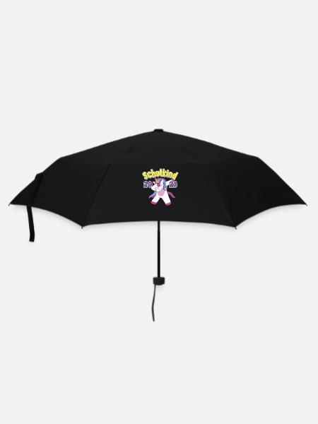 Schulkind 2023 Dabbing Einhorn Einschulung - Regenschirm (klein) - Schwarz