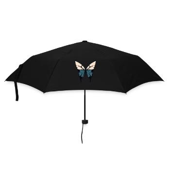 Minimalistischer Schmetterling Einfacher Schmetterling Minimalistisch - Regenschirm (klein) - Schwarz - Vorne