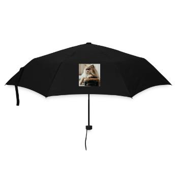 Le chat persan Negan: patineur - Parapluie standard - noir - Devant