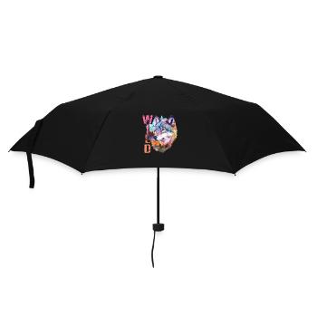 Loup Sauvage Wolf Head Nature Wilderness Forest Trees Art - Parapluie standard - noir - Devant
