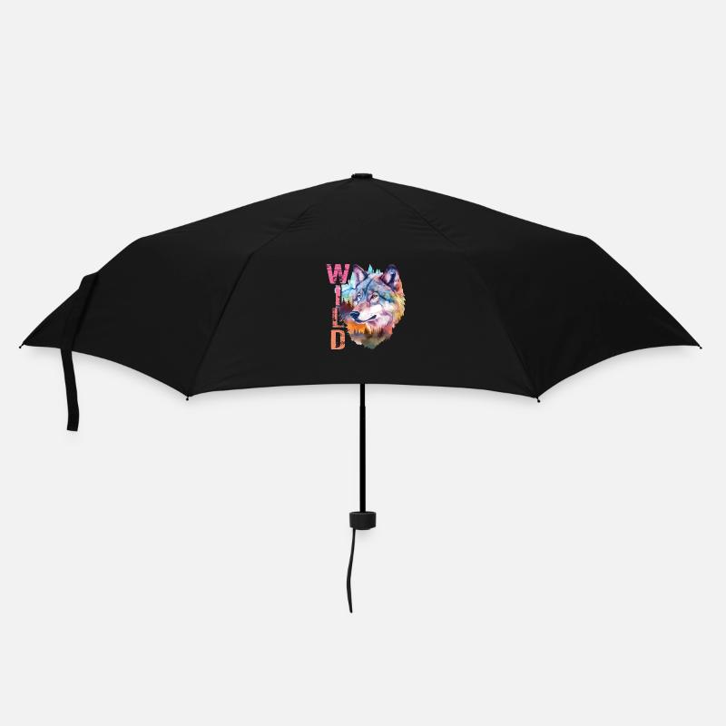 Wolf Wild Wolf Head Nature Wilderness Forest Trees Art - Umbrella (small) - black