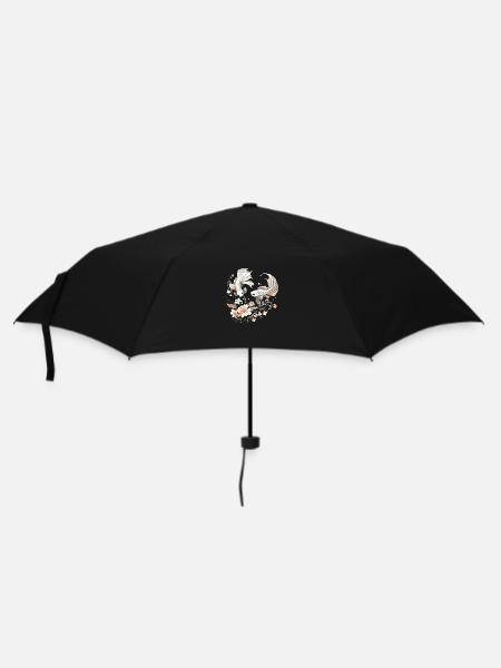 Poisson combattant et fleurs / Betta fish flowers - Parapluie standard - noir