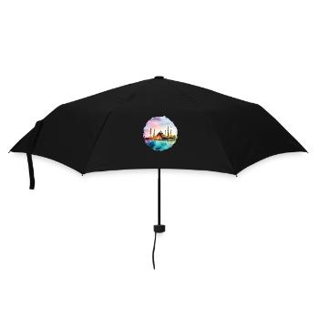 Türkische Architektur, Malerei, Farben - Regenschirm (klein) - Schwarz - Vorne
