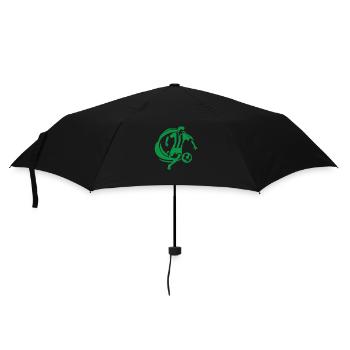 Fussball Fan grün - Regenschirm (klein) - Schwarz - Vorne