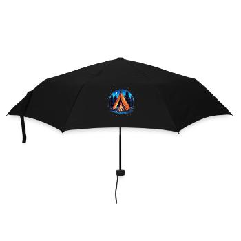 Camping, tent and campfire - Umbrella (small) - black - Front