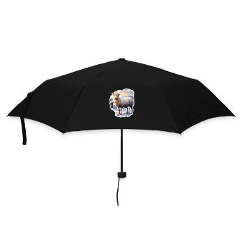 Schaf im Schnee - Regenschirm (klein) - Schwarz - Vorne