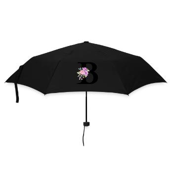 Purple floral letter b - Umbrella (small) - black - Front
