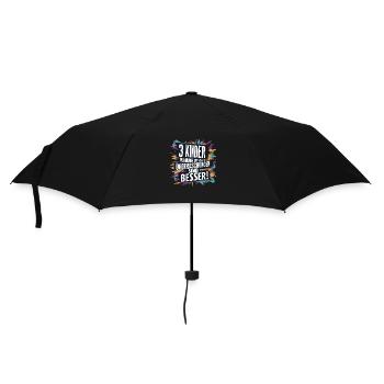 Cadeau : Naissance, Troisième enfant, Trois enfants, Humour - Parapluie standard - noir - Devant