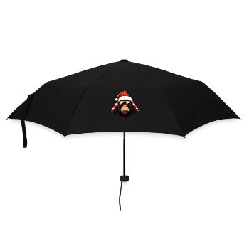 Affe Weihnachten Cool - Regenschirm (klein) - Schwarz - Vorne