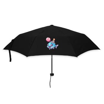 Piranha Fish Birthday Comic Cute - Umbrella (small) - black - Front