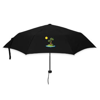 Palmen Insel - Regenschirm (klein) - Schwarz - Vorne