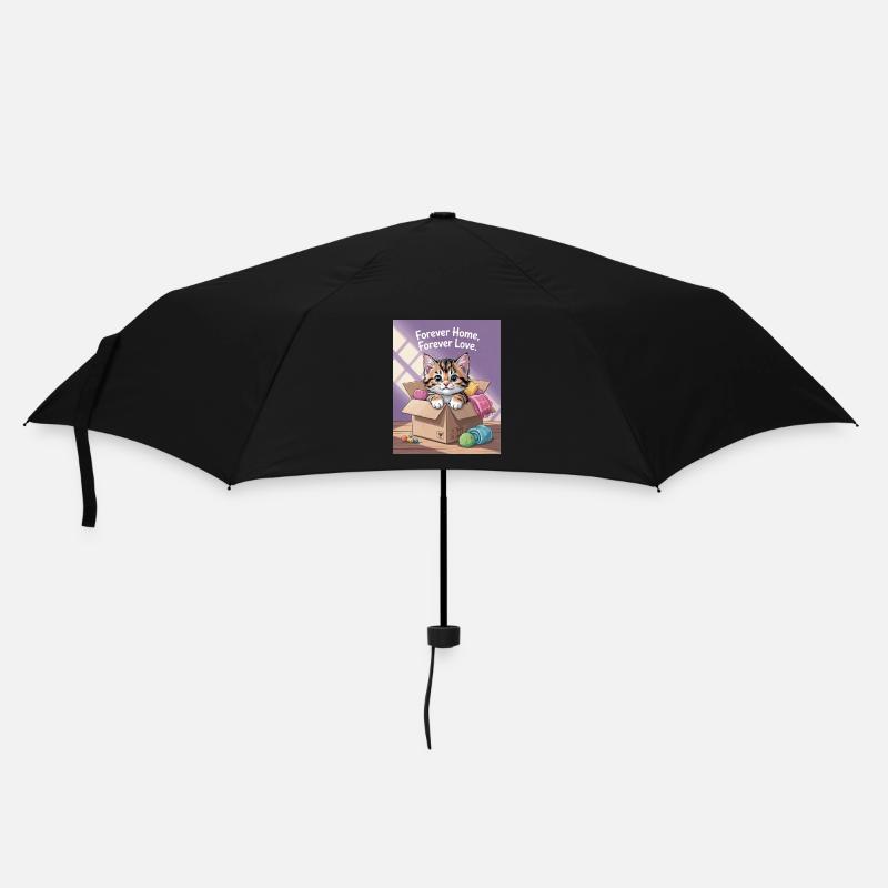 Forever Home Kitten in Box - Umbrella (small) - black
