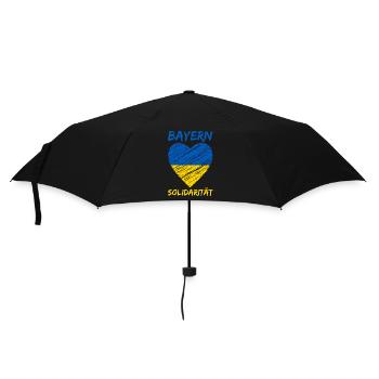 Bayern Solidarität Ukraine Friede Peace Herz - Regenschirm (klein) - Schwarz - Vorne