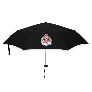 Beagle Dog Santa Claus Rainbow - Umbrella (small) - black - Front