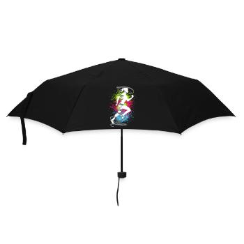 Running Sport Joggerin Frau Rennen Joggen Laufen - Regenschirm (klein) - Schwarz - Vorne