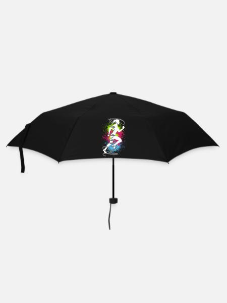 Running Sport Joggerin Frau Rennen Joggen Laufen - Regenschirm (klein) - Schwarz