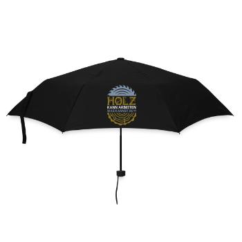 Farbe änderbar | Holz kann arbeiten was kannst du? - Regenschirm (klein) - Schwarz - Vorne