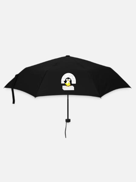Pinguin - Regenschirm (klein) - Schwarz