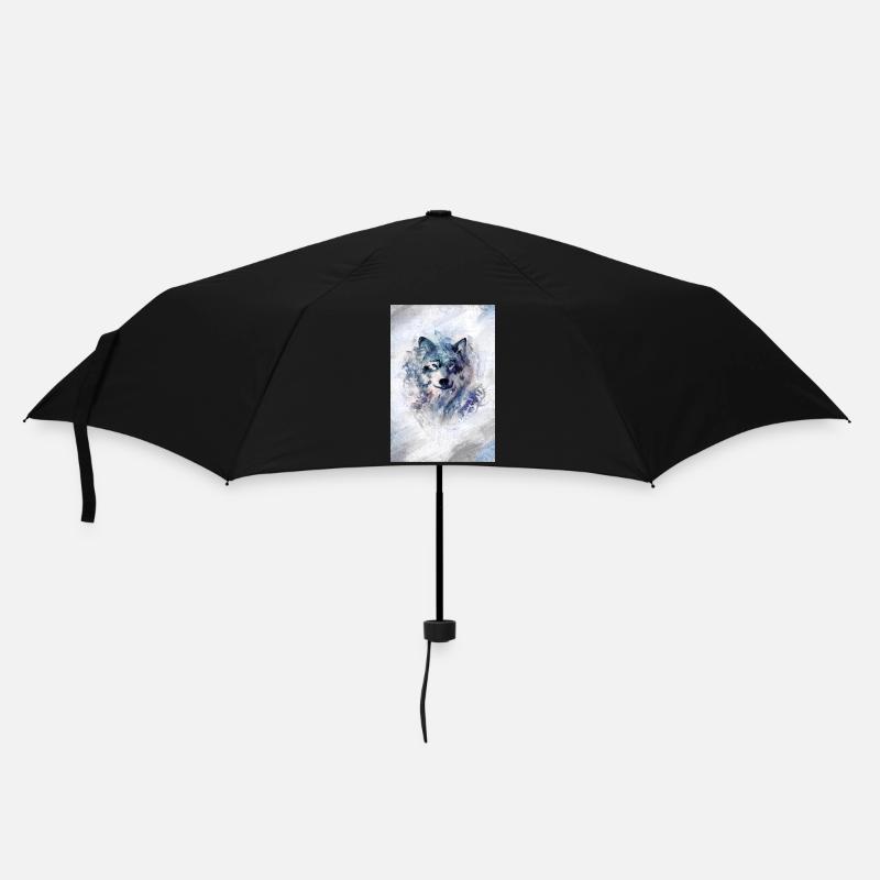 Wolf dans la tempête grey version - Parapluie standard - noir