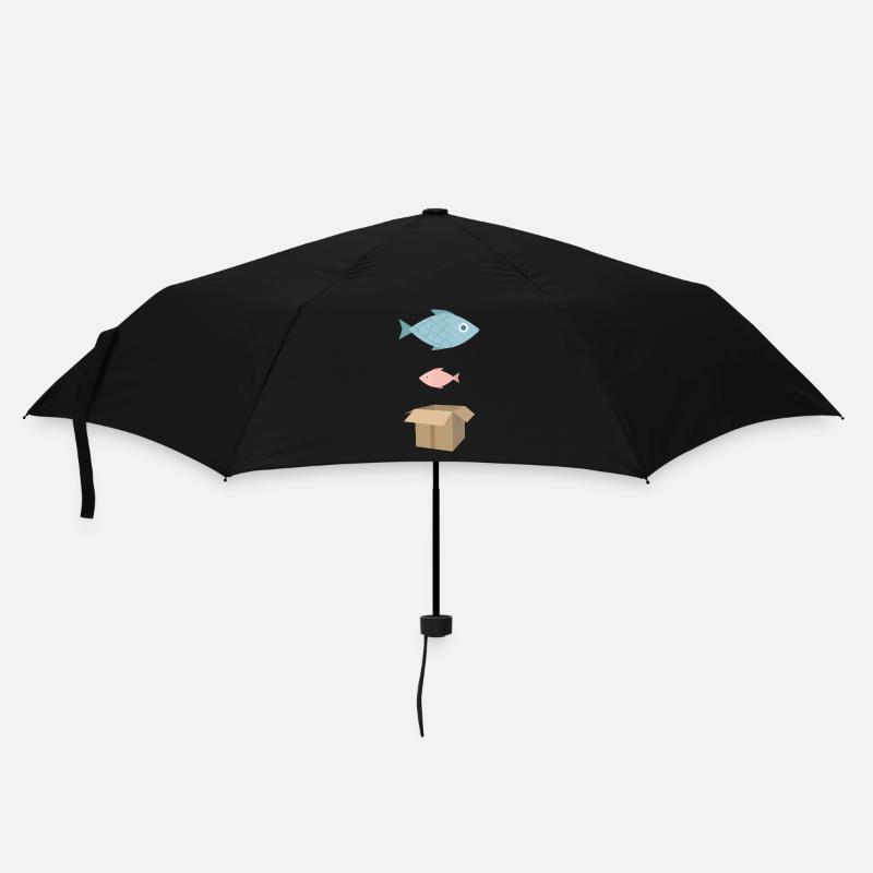 Big Fish, Little Fish, Cardboard Box - Umbrella (small) - black