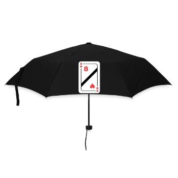 Coeur Huit Carte à jouer Carte de Poker - Parapluie standard - noir - Devant