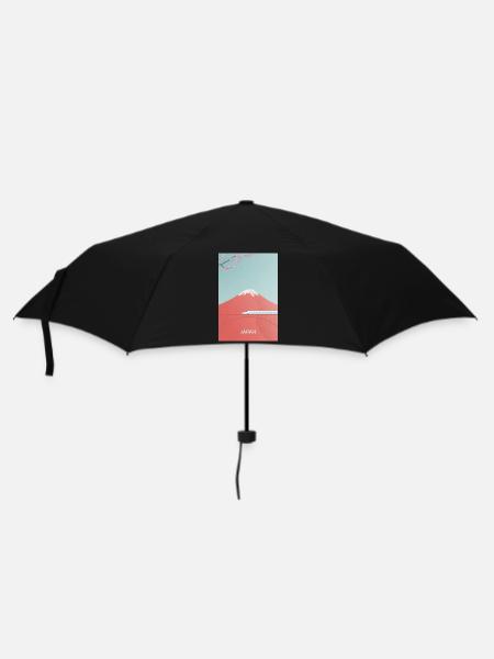 Japanische Berglandschaft mit Shinkansen - Regenschirm (klein) - Schwarz