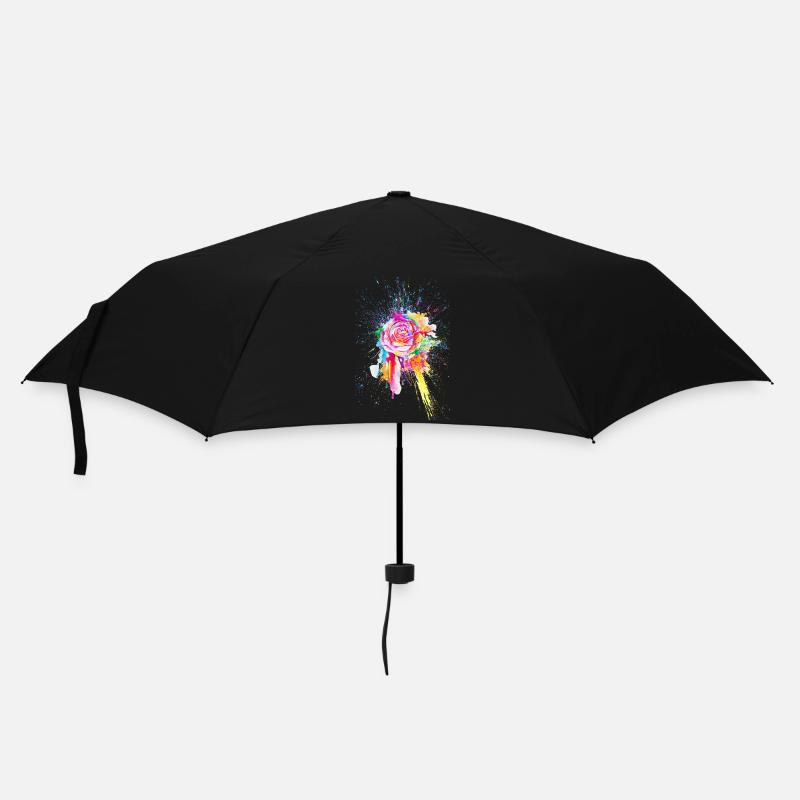 Rose Fleur Fleur Fleur Color Splash - Parapluie standard - noir