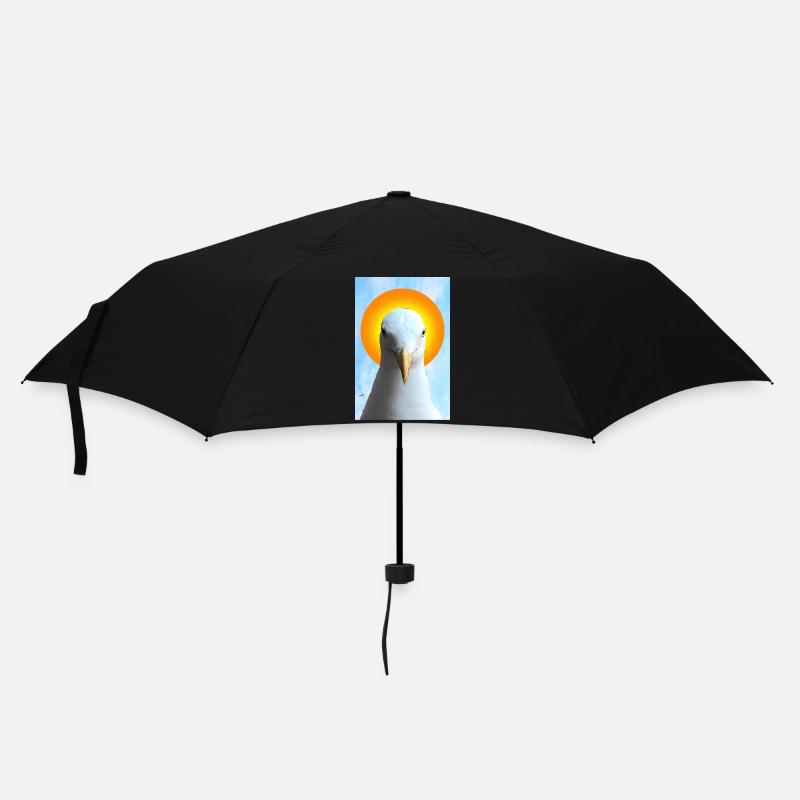 Sonne Halo Möwe Porträt - Regenschirm (klein) - Schwarz