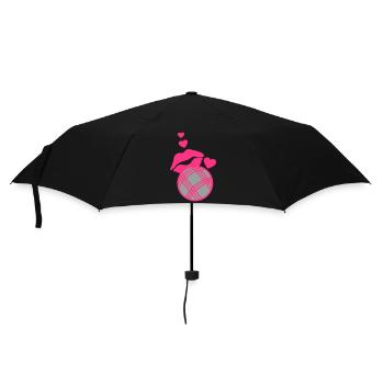 petanque bisous love coeur levre - Parapluie standard - noir - Devant