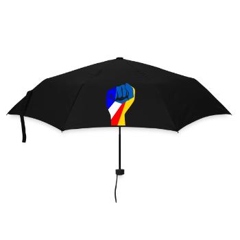 Ukrainian and French flag I support Ukraine - Umbrella (small) - black - Front