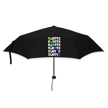 Surfer | Surfen | Wassersport | Sport - Regenschirm (klein) - Schwarz - Vorne