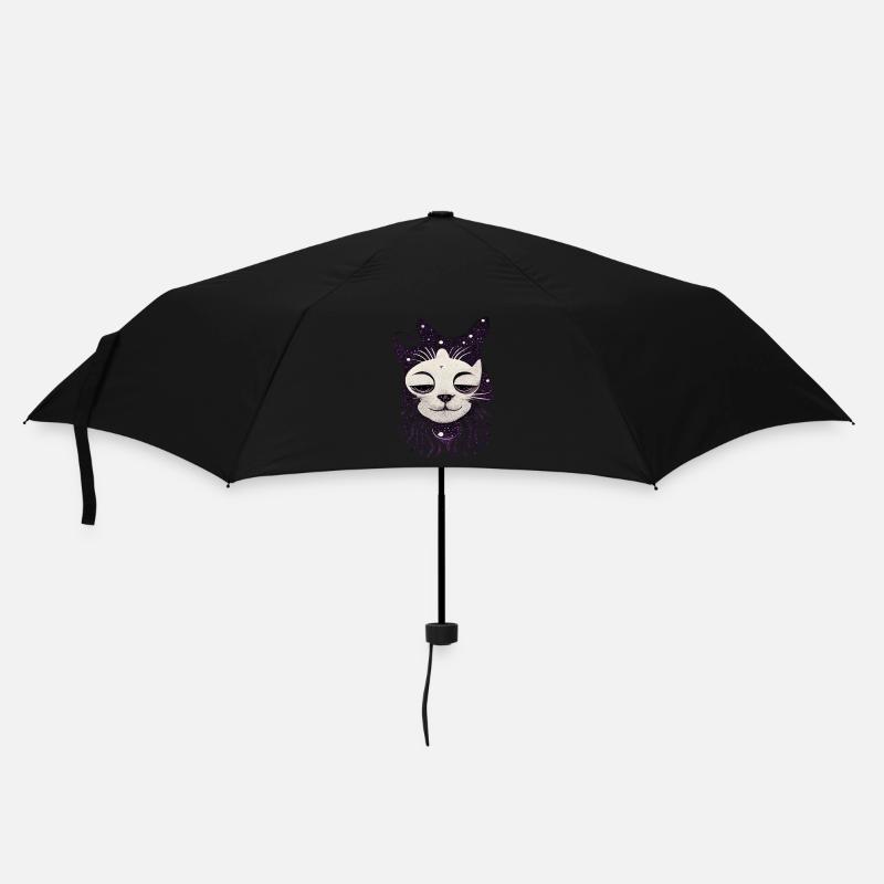 Sitzerkatze 003 - Regenschirm (klein) - Schwarz