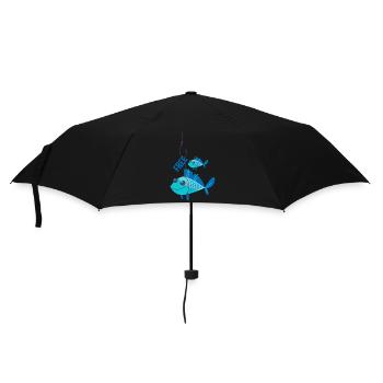 Poissons bleus en liberté - Parapluie standard - noir - Devant