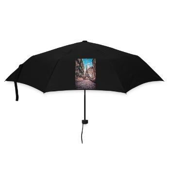 Vintage Eiffel Tower -Paris Painting France Lover - Umbrella (small) - black - Front